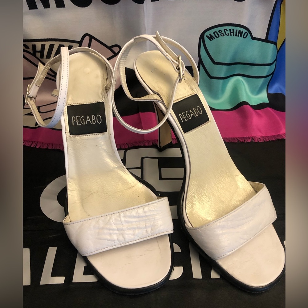 White Leather PEGABO 4” Heel-Stiletto Sandals
